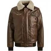 PME Legend Välikausitakki 'Hudson leather jacket' tummanruskea