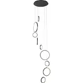 QAZQA Design-riippuvalaisin musta 9-lamppu sis. LED 3-vaihe himmennettävä - Vide Anella