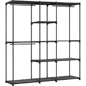 Songmics Helppo koota vaatekaappi 43 x 182 x 182 cm, musta