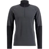 Lundhags Prime Merino Half Zip, välikerros, miesten, harmaa/musta