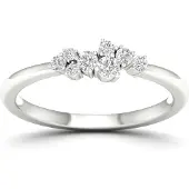 Lykken Elegance valkokultainen monikivinen timanttisormus 0,20 ct-180