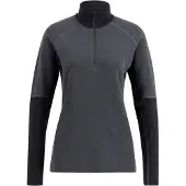 Lundhags Women's Prime Merino Half Zip Charcoal/Black Kerrasto yläosat XL