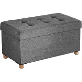 Songmics Tummanharmaa Säilytyslava kannella, 65L, 300kg