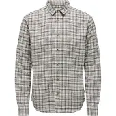Only & Sons Onsgudmund Ls Checked Shirt Noos - Cream - XS
