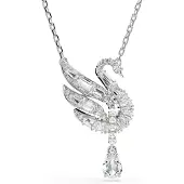 Swarovski Ketju 'Swan' hopea / läpinäkyvä