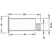 Goldenship Thru Hull Scupper Valkoinen 42 x 105 mm