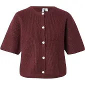 Pieces Pcsilly Ss O-Neck Knit Cardigan Noos Bc - Burgundy - XXL