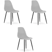 Hobby Hall 3 ruokatuolin setti WAT, harmaa/musta