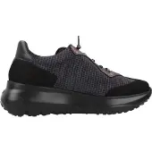 Wonders for woman. A-4001_5640_5792 Ultrafly 01 Black Leather Sneakers (36), Flat, 1 to 3 cm, Laces, Casual