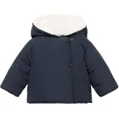 Mango Anorak With Shearling-Effect Hood - Navy - 18-24M
