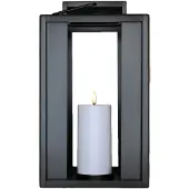 Cozzy - Lyhty LED-kynttilällä 18x35cm Valkoinen/Musta
