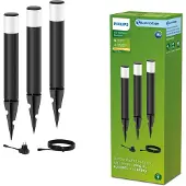 Philips Purex pylväsvalaisin 1,5W, Maavalaistus ulkokäyttöön, Musta, Muovi, IP44, Patio, Puutarha, II