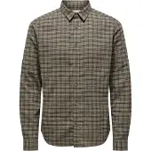 Only & Sons Onsgudmund Ls Checked Shirt Noos - Brown - XL