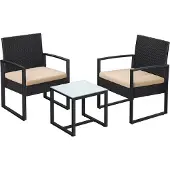 Songmics Puutarhakalustesarja, , 53x57,5x76 cm, Musta.