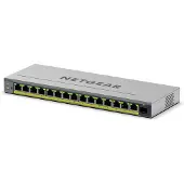 Netgear GS116EP-100EUS - 16-porttinen Gigabit Ethernet PoE+ Easy Smart -hallittava kytkin, Harmaa