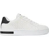 Armani Exchange for man. XM000140AF11916M0028 White monogrammed trainers (40), Flat, Laces, Casual