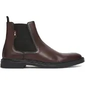 BOSS for man. 50552527 Brown Leather Chelsea Ankle Boots (42), Flat, None, Casual