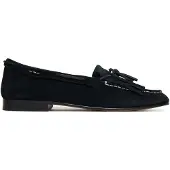 Ralph Lauren Fringe-Trim Suede Loafer - Black - 36