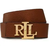 Ralph Lauren Logo Reversible Pebbled Wide Belt - Brown - XS