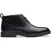 Clarks for man. 26179683 Aldwin Chukka leather ankle boots black (42.5), Flat, Laces, Casual
