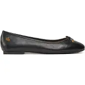 Ralph Lauren for woman. 802940603001 Jayna black leather ballet flats (38), None, Casual, Classic