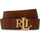 Ralph Lauren Logo Reversible Pebbled Leather Belt - Brown - XS