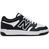 New Balance unisex for kids. GSB480V1 Leather trainers 480 white, black (35.5), Flat, Laces, Casual, Sport, children's fashion
