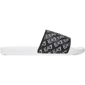 EA7 unisex. 7X000109_AF15125 Flip Flops All Over Logo black (41), Flat, None, Casual, Beachwear