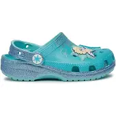 Crocs Avonaiset kengät 'Frozen Elsa Classic' neonsininen / meleerattu sininen / harmaa