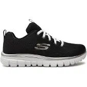 SKECHERS Matalavartiset tennarit 'Graceful Get Connected' musta / valkoinen