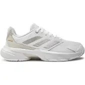Adidas Urheilukengät 'CourtJam Control 3' vaaleanharmaa / hopea / valkoinen