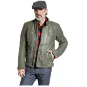 Detlev Louis DL-JM-11 Waxcotton-Moottoripyörätakki Oliivi Miehet vihreä, size 56