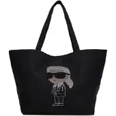 Karl Lagerfeld Ostoskassi 'Ikon' vaaleanharmaa / musta