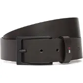 Tommy Hilfiger Vyö 'Enamel Flag Rectangular Buckle' tummanruskea