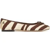 Ralph Lauren Jayna Zebra-Print Canvas Flat - Brown - 41