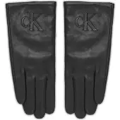 Calvin Klein Raised Ck Leather Glove - Black - M/L