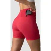 ICANIWILL Ribbed Define Seamless Pocket Shorts Raspberry
