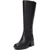 Timberland for woman. TB0A43M8W021 Bellevaux high boots in black leather (42 W), Flat, Zip, Casual
