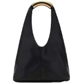 Mango Handbag With Metal Handle - Black - ONE SIZE