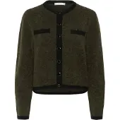 Gestuz Gzalpha Ls Contrast Cardigan - Khaki green - M