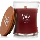 Woodwick Opulent Wood Rouge Oud tuoksukynttilä sisältää puusydämen 275 g