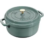 Staub La Cocotte pyöreä valurautapata 20 cm / 2,2 l, eukalyptusvihreä