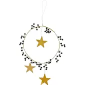 House Doctor - Star Ring Joulukoriste 15 cm Musta/Messinki