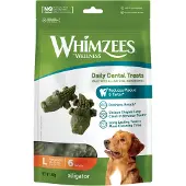 Whimzees - Alligator Dental Dog Treat L, 6 kpl - Koirat - Koiran herkut ja puruluut - Dentalherkut