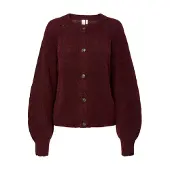 Y.A.S Yasjohi Ls Wool Blend Cardigan S. Noos - Burgundy - M