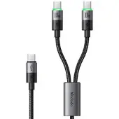 Mcdodo CA-6740 2-in-1 USB-C-kaapeli 100W pikalataus - 1.5m - musta