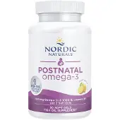 Nordic Naturals Synnytyksen jälkeinen Omega-3, 1120mg Sitruuna - 60 pehmeää kapselia