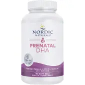Nordic Naturals Raskaudenaikainen DHA, 830 mg Omega-3 + 400 IU D3 Mauton - 180 pehmeää kapselia
