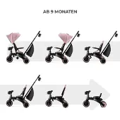 Kinderkraft Jazz 4-in-1 Kolmipyörä, Vaaleanpunainen