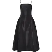 Malina Calista Exaggerated Hip Midi Dress - Black - 38